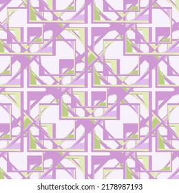 Textura abstracta con formas verdes y lilas sobre un fondo claro. Patrón moderno y elegante sin costura, ilustración vectorial para papel envolvente, impresión de tela.