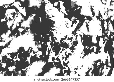 Abstract texture grunge background with black and white contrast, rough distressed pattern and noise splatter, chaotic vintage surface overlay, artistic messy organic marble ink stain, paint smudge