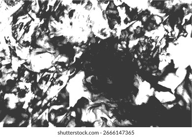 Abstract texture grunge background with black and white contrast, rough distressed pattern and noise splatter, chaotic vintage surface overlay, artistic messy organic marble ink stain, paint smudge