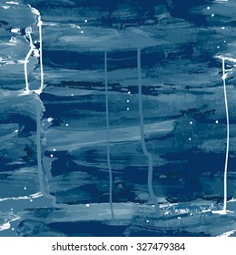 Abstract Texture Grunge.Vector blue seamless painted background.