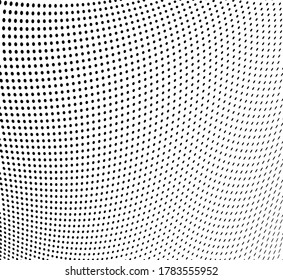 Abstract texture of halftone. Monochrome background of black dots on white background. Pattern to print from waves of dots