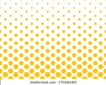 Resumen de textura hexagonal signos de la célula hexagonal fondo de la ilustración vectorial. Signo de patrón de células de colmena de abejas de abeja. La miel de abejas divertida forma iconos vectores para banner, tarjeta o papel tapiz. 