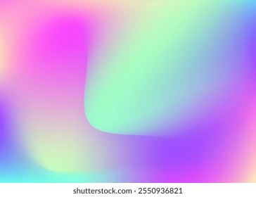 Abstract Texture. Hologram Background. Modern Foil. Retro Surface. Fashion Cover. Violet Metal Gradient. Soft Holography Illustration. Iridescent Background. Blue Abstract Texture