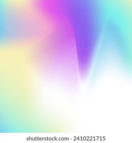 Textura abstracta. Gradiente de holograma. Hipster Fluid. Gradiente de neón rosado. Vector de desenfoque. Ilustración suave multicolor. Fondo irlandés. Papel arcoiris. Textura de resumen azul
