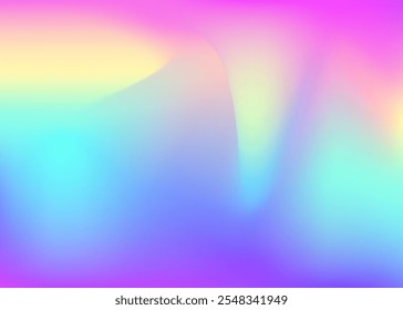 Abstract Texture. Hologram Gradient. Iridescent Background. Pink Shiny Gradient. Graphic Foil. Trendy Mesh. Neon Vector. Metal Futuristic Illustration. Purple Abstract Texture