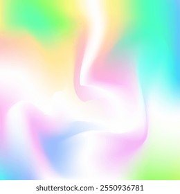 Abstrakte Textur. Holografischer Hintergrund. Regenbogenfolie. Hübscher weicher Farbverlauf. Unscharfes Konzept. Popgeometrie-Hintergrund. Retro-Flyer. Perlmutthintergrund. Blaue abstrakte Textur
