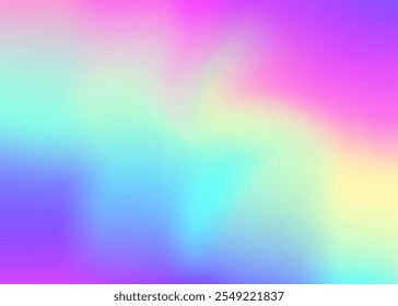 Textura abstrata. Gradiente holográfico. Fundo Pearlescent. Efeito de metal. Modelo de Espectro Suave. Cartão Chrome. Gradiente de néon azul. Tampa da garota. Textura abstrata roxa