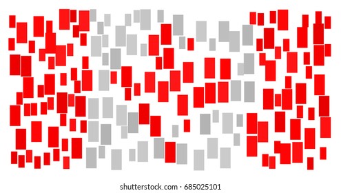 Abstract texture inspired by the flag of Canada made of small vertical red and white rectangles