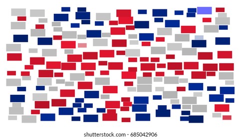 Abstract texture inspired by  the flag of the United Kingdom made of small red, white and blue rectangles