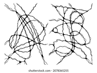 Abstrakte Textur einzeln auf weißem Hintergrund. Zwei Grafikdesign-Elemente, Marmormuster für Banner, Fliesen, Deckel, Tapeten, Karten oder andere dekorative Oberflächen. Vektorgrafik . Set. 