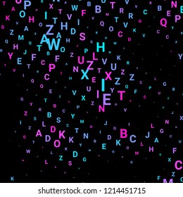 Abstract texture with letters. Vector colorful background made of alphabet symbols for posters, web sites, web pages, business cards, postcards, interior design.