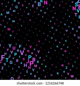 Abstract texture with letters. Vector colorful background made of alphabet symbols for posters, web sites, web pages, business cards, postcards, interior design.