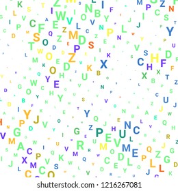 Abstract texture with letters. Vector colorful background made of alphabet symbols for posters, web sites, web pages, business cards, postcards, interior design.