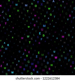 Abstract texture with letters. Vector colorful background made of alphabet symbols for posters, web sites, web pages, business cards, postcards, interior design.
