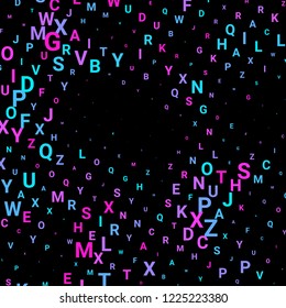 Abstract texture with letters. Vector colorful background made of alphabet symbols for posters, web sites, web pages, business cards, postcards, interior design.
