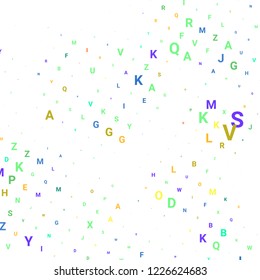 Abstract texture with letters. Vector colorful background made of alphabet symbols for posters, web sites, web pages, business cards, postcards, interior design.