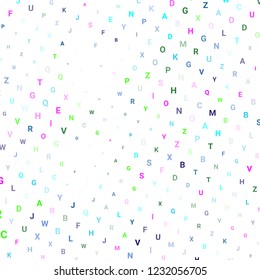 Abstract texture with letters. Vector colorful background made of alphabet symbols for posters, web sites, web pages, business cards, postcards, interior design.