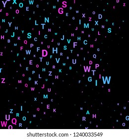 Abstract texture with letters. Vector colorful background made of alphabet symbols for posters, web sites, web pages, business cards, postcards, interior design.