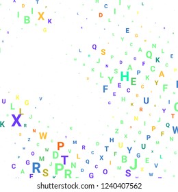 Abstract texture with letters. Vector colorful background made of alphabet symbols for posters, web sites, web pages, business cards, postcards, interior design.