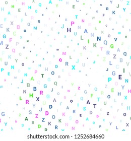 Abstract texture with letters. Vector colorful background made of alphabet symbols for posters, web sites, web pages, business cards, postcards, interior design.