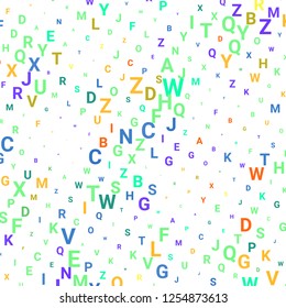Abstract texture with letters. Vector colorful background made of alphabet symbols for posters, web sites, web pages, business cards, postcards, interior design.