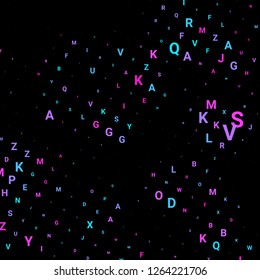Abstract texture with letters. Vector colorful background made of alphabet symbols for posters, web sites, web pages, business cards, postcards, interior design.