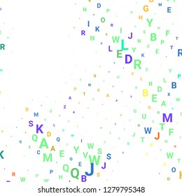 Abstract texture with letters. Vector colorful background made of alphabet symbols for posters, web sites, web pages, business cards, postcards, interior design.