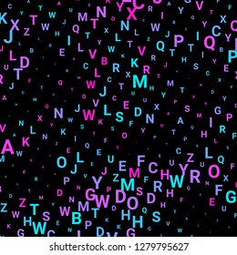 Abstract texture with letters. Vector colorful background made of alphabet symbols for posters, web sites, web pages, business cards, postcards, interior design.