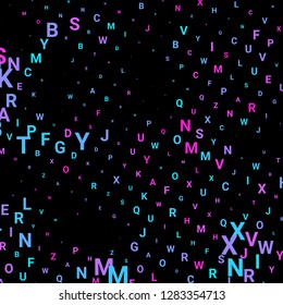Abstract texture with letters. Vector colorful background made of alphabet symbols for posters, web sites, web pages, business cards, postcards, interior design.