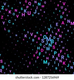 Abstract texture with letters. Vector colorful background made of alphabet symbols for posters, web sites, web pages, business cards, postcards, interior design.