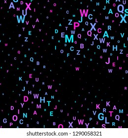 Abstract texture with letters. Vector colorful background made of alphabet symbols for posters, web sites, web pages, business cards, postcards, interior design.