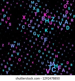 Abstract texture with letters. Vector colorful background made of alphabet symbols for posters, web sites, web pages, business cards, postcards, interior design.