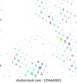 Abstract texture with letters. Vector colorful background made of alphabet symbols for posters, web sites, web pages, business cards, postcards, interior design.