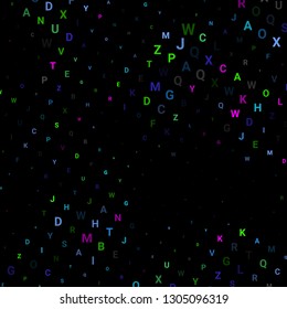 Abstract texture with letters. Vector colorful background made of alphabet symbols for posters, web sites, web pages, business cards, postcards, interior design.