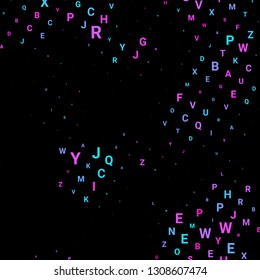 Abstract texture with letters. Vector colorful background made of alphabet symbols for posters, web sites, web pages, business cards, postcards, interior design.