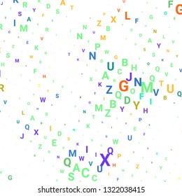 Abstract texture with letters. Vector colorful background made of alphabet symbols for posters, web sites, web pages, business cards, postcards, interior design.