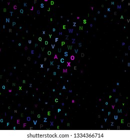 Abstract texture with letters. Vector colorful background made of alphabet symbols for posters, web sites, web pages, business cards, postcards, interior design.