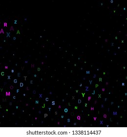Abstract texture with letters. Vector colorful background made of alphabet symbols for posters, web sites, web pages, business cards, postcards, interior design.