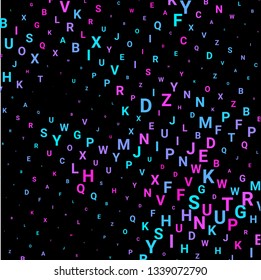 Abstract texture with letters. Vector colorful background made of alphabet symbols for posters, web sites, web pages, business cards, postcards, interior design.