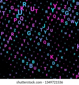 Abstract texture with letters. Vector colorful background made of alphabet symbols for posters, web sites, web pages, business cards, postcards, interior design.