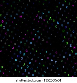 Abstract texture with letters. Vector colorful background made of alphabet symbols for posters, web sites, web pages, business cards, postcards, interior design.