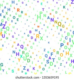Abstract texture with letters. Vector colorful background made of alphabet symbols for posters, web sites, web pages, business cards, postcards, interior design.