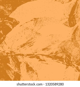 Abstract texture of light brown paint. Vector background of paint strokes with a dry brush. Vintage grunge style pattern