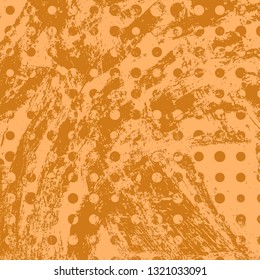 Abstract texture of light brown paint. Vector background of paint strokes with a dry brush. Vintage grunge style pattern