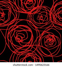 Abstract texture like a stylized roses. Vector seamless pattern for your design background.