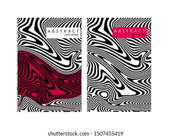 The abstract texture of liquid paint. Black, white and red colors.  Vector cover design eps 10