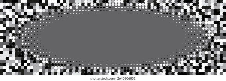 Abstract Texture. Modern Tech With Simple Shapes. Dynamic Frame For Annual Invitation. Grey Dots Flyer. Minimalist Greyscale Background. Geometric White Pattern. Trendy Abstract Texture