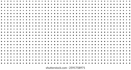 Abstract texture for note or notebook. black sheet paper. white mesh pattern. seamless Polka dot background simple