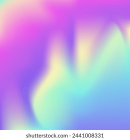 Textura abstracta. Luz pastel. Brillo metálico. Lámina Unicornio. Fondo De Neón Rosa. Degradado perla. Gradiente holográfico. Ilustración de geometría pop. Textura abstracta púrpura