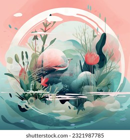 Abstract texture pattern design. Vector graphics background. Template for interior, packaging, wallpaper, textile, paper, interior decoration, painting. SSTKabstract.